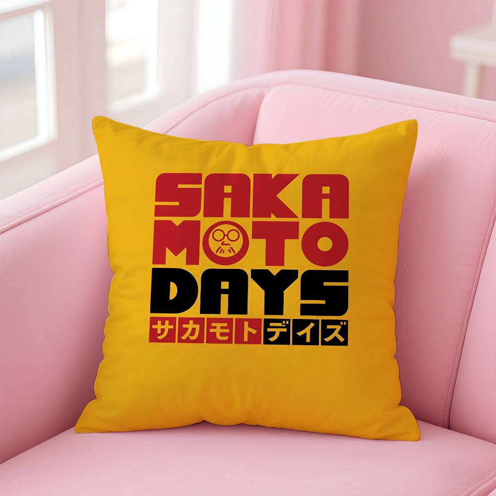 Classic Anime S-Sakamoto Days Pillow Case Anti-Dustmite Pillowcase Invisible Zipper Silky Short Plush Sofa Cushion Cover