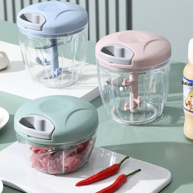 500/900 ml Repkvarn Grönsaksskärare Köksvitlöksdragare Hackad Vitlök Chili Fruktpuré Vitlöksblandare Roterande Matberedare