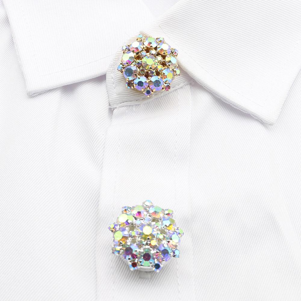 Fashion Bestseller 2 pieces of 22MM Circular Rhinestone Cufflinks, Women's Shirts, Dresses, Sweaters, DIY Handmade Wholesale
