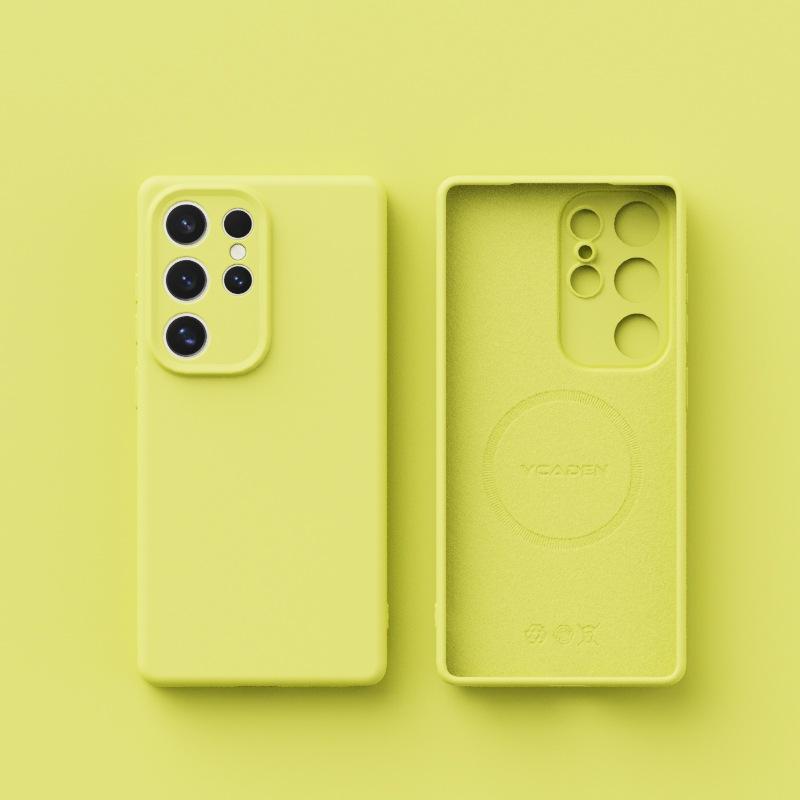 New Samsung S25ulta Liquid Silicone Suitable for S24 Soft Shell Magnetic S23u Full Inclusive Anti Fall Mobile Phone Case Simple