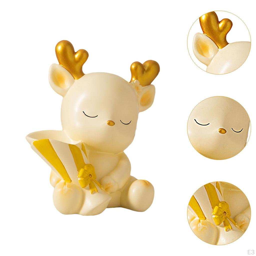 Cartoon Hirsch Statue Schreibtisch Ornament, Harz Skulptur Figur Blumenarrangement für Balkon