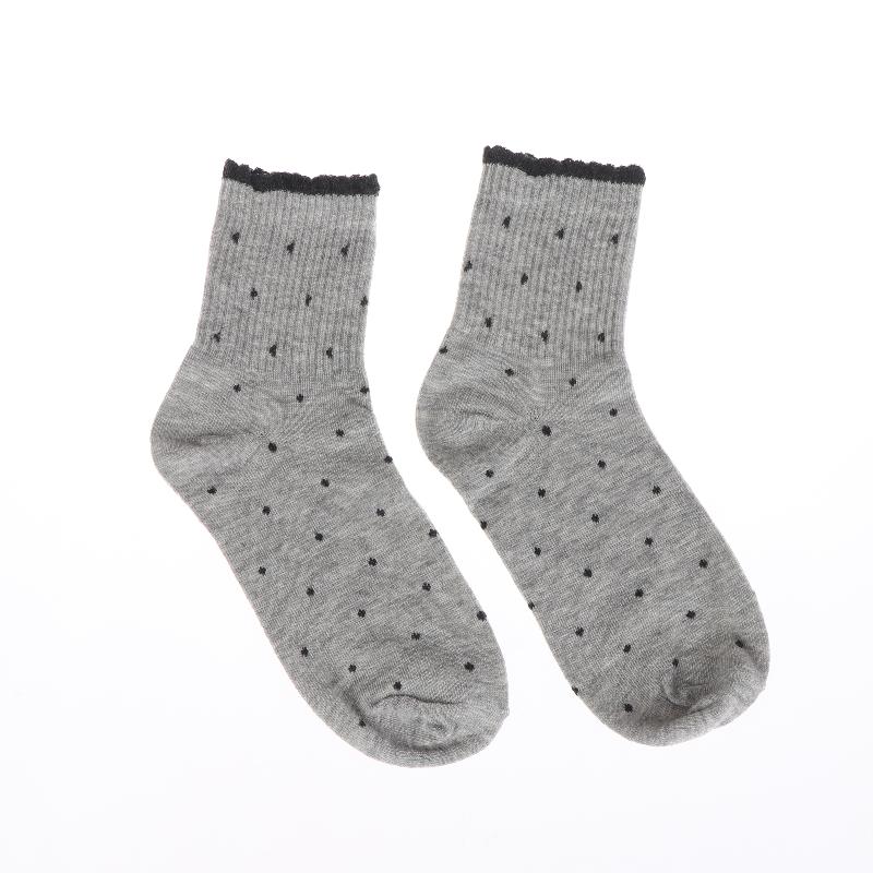 1 Pairs Autumn Edge Socks Women'S Spring Autumn Mid-Calf Cute Polka Dots Socks Student Socks Women'S Socks