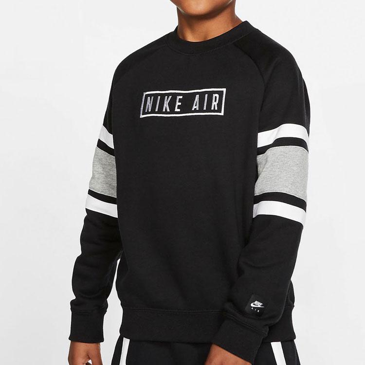 Nike Round Neck Letter Print Long Sleeve Sweatshirt Kids sweatshirt Black BV3591-010