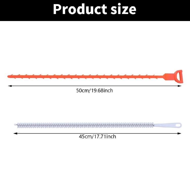 5Piece Drain Unclogging Kit 118 Inch Spirals 61 Inch Brush 19.7 Inch Snake Suitable for Bathroom Kitchen Household Pipes