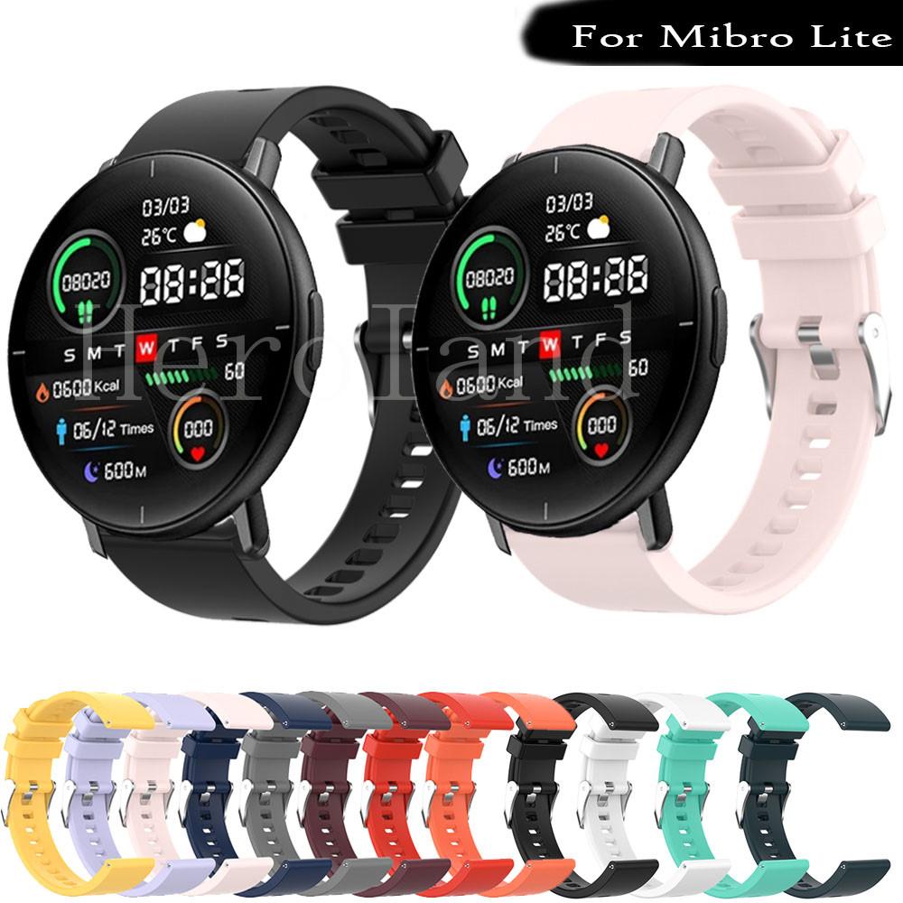 Silicone 20mm Watchstrap Band For MiBro lite / Air Smart Wristband Bracelet For Xiaomi MiBro Color / Haylou LS02 Wriststrap belt