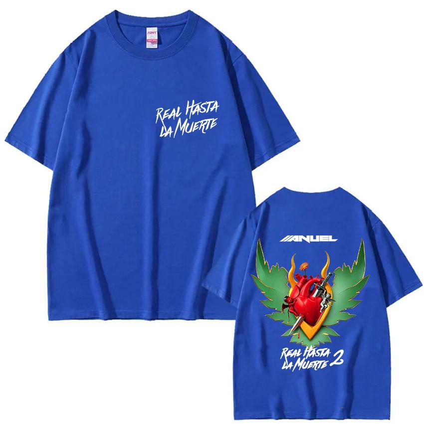 Rapper ANUEL AA Real Hastala La Muerte Album 2025 Graphic T Shirts Mens Vintage Fashion Pop Oversized Cotton Tshirt Streetwear