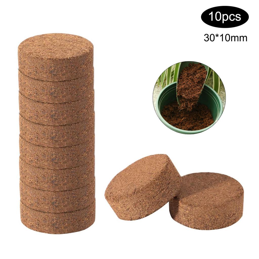 10pcs Coir Soil Disk Promoting Root Growth Fiber Coir Soil Disk 30 X 10mm