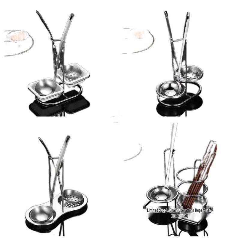 Stainless Steel Soup Ladle and Colander Holder Stand for Restaurants