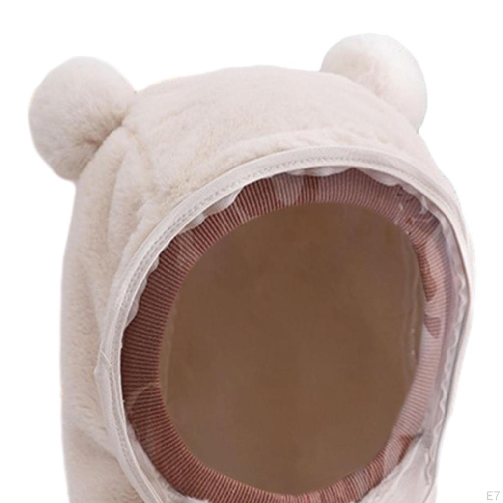 Gorro de invierno con diseño de orejas de animal y mascarilla para aventuras al aire libre