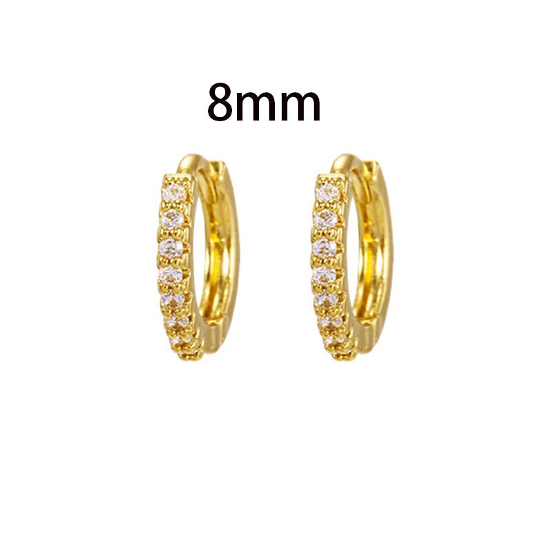 2PCS New Fashion Gold Color Crystal Zirconia Chain Hoop Earrings Women Small Pendant Star Ear Cartilage Earring Piercing Jewelry