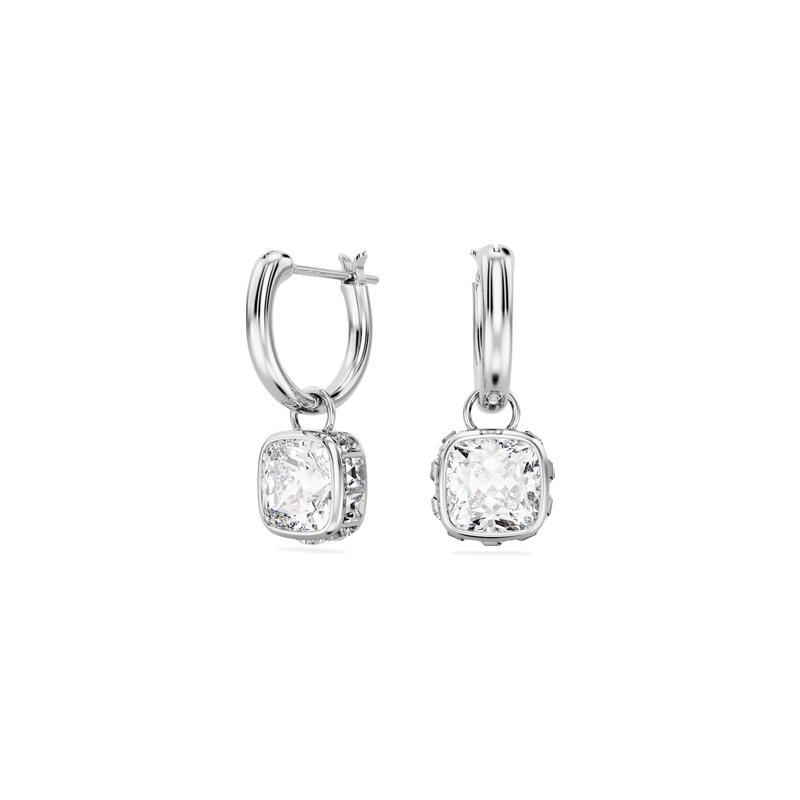 Swarovski Stilla drop-shaped inlay rhodium-plated earrings women s silver 5662919