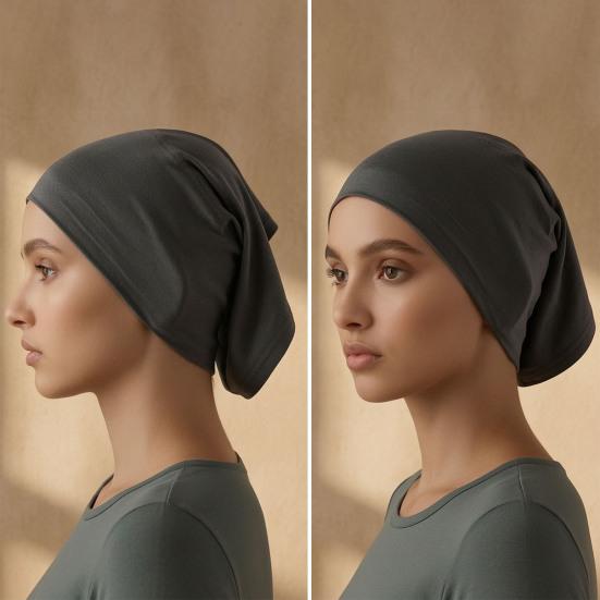 Headscarf Inner Hat Mercerized Cotton Soft Breathable Sweat-Wicking Base Hat High Elasticity No Pilling Fading Headscarf Liner