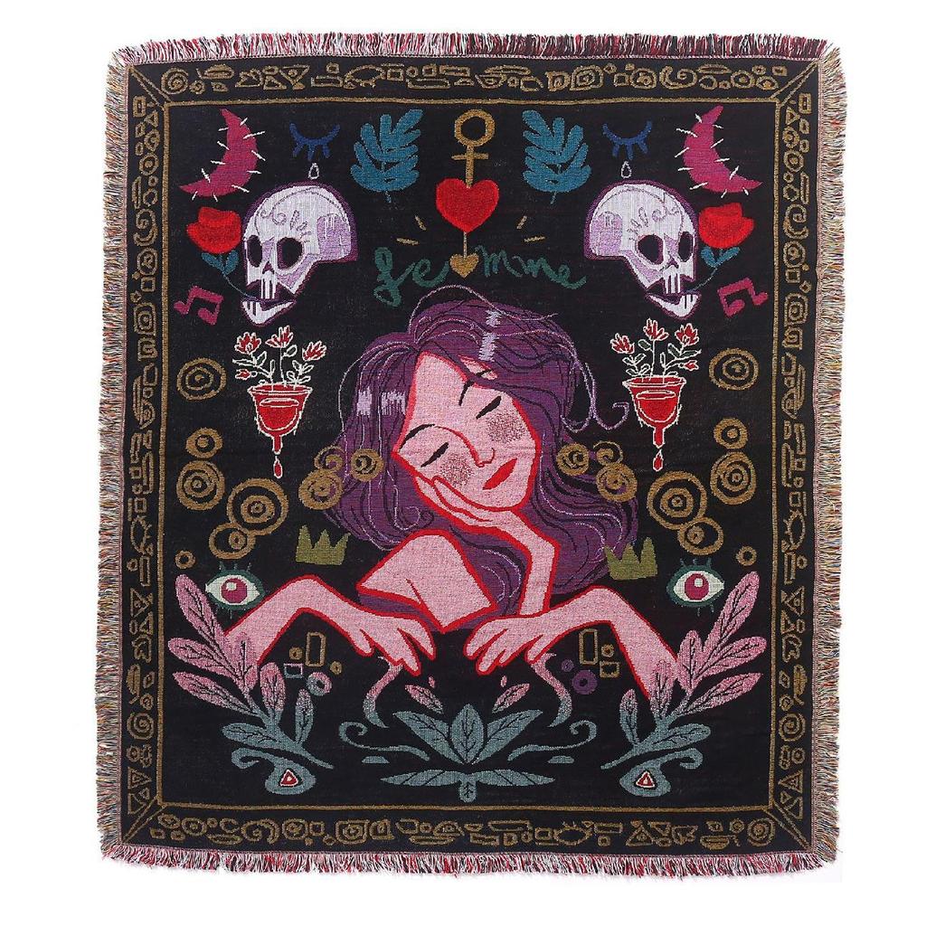 00% Cotton Tapestry Blankets - Custom Jacquard Woven Throws