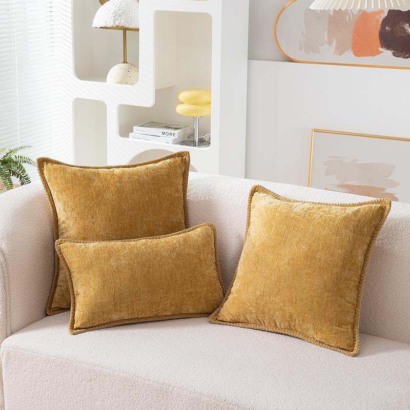 Fashion Nordic Simple Green Chenille Pillowcase Hemp Rope Woven Living Room Sofa Pillow Bedroom Bedside Pillow Cushion Wholesale