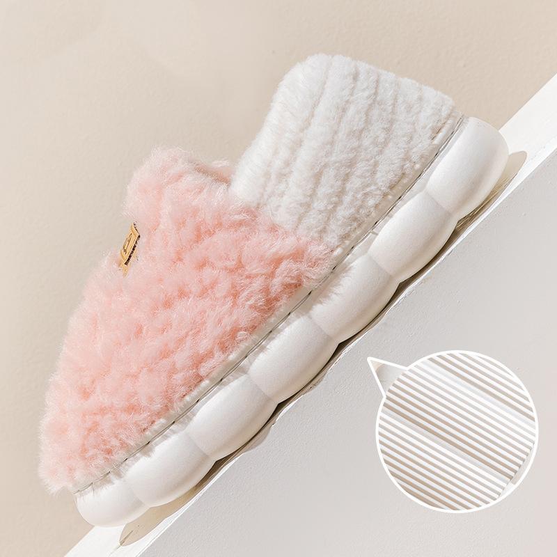 Fashion Crestar Women's Cotton Slippers Girls Lady Winter Warm Home Shose Indoor Comfortable Plush Slippers Couple Flat Fuzzy Shoes