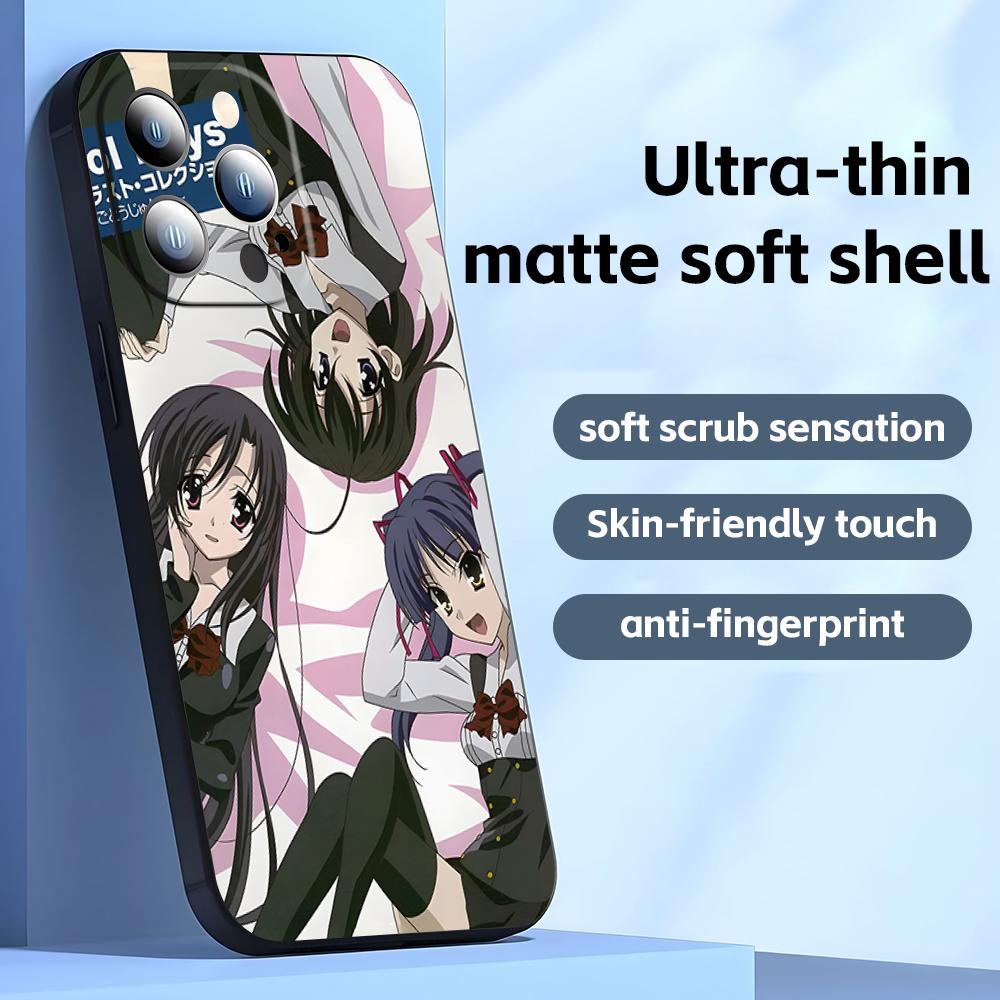 Classic Anime School Days  Phone Case For iPhone 16 16e 15 14 13 12 11 Plus Mini Pro Max Soft Black Shockproof Cover