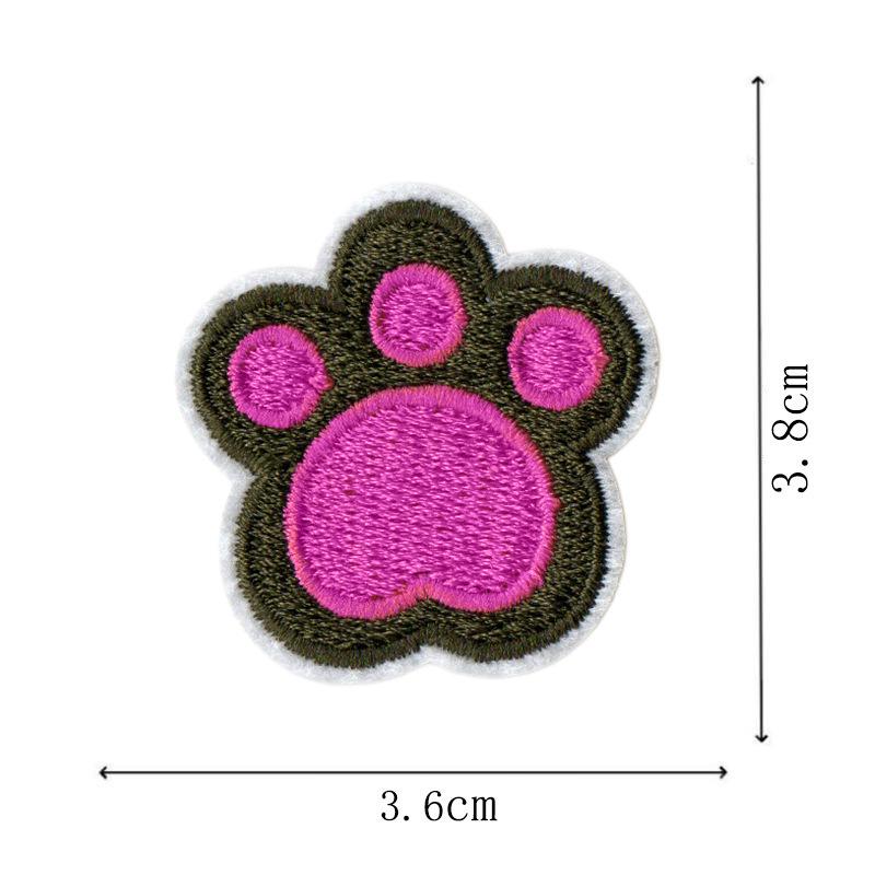 Multi-Color Bear Paw Embroidered Patch for Shoes, Hats, Clothing, and Accessories