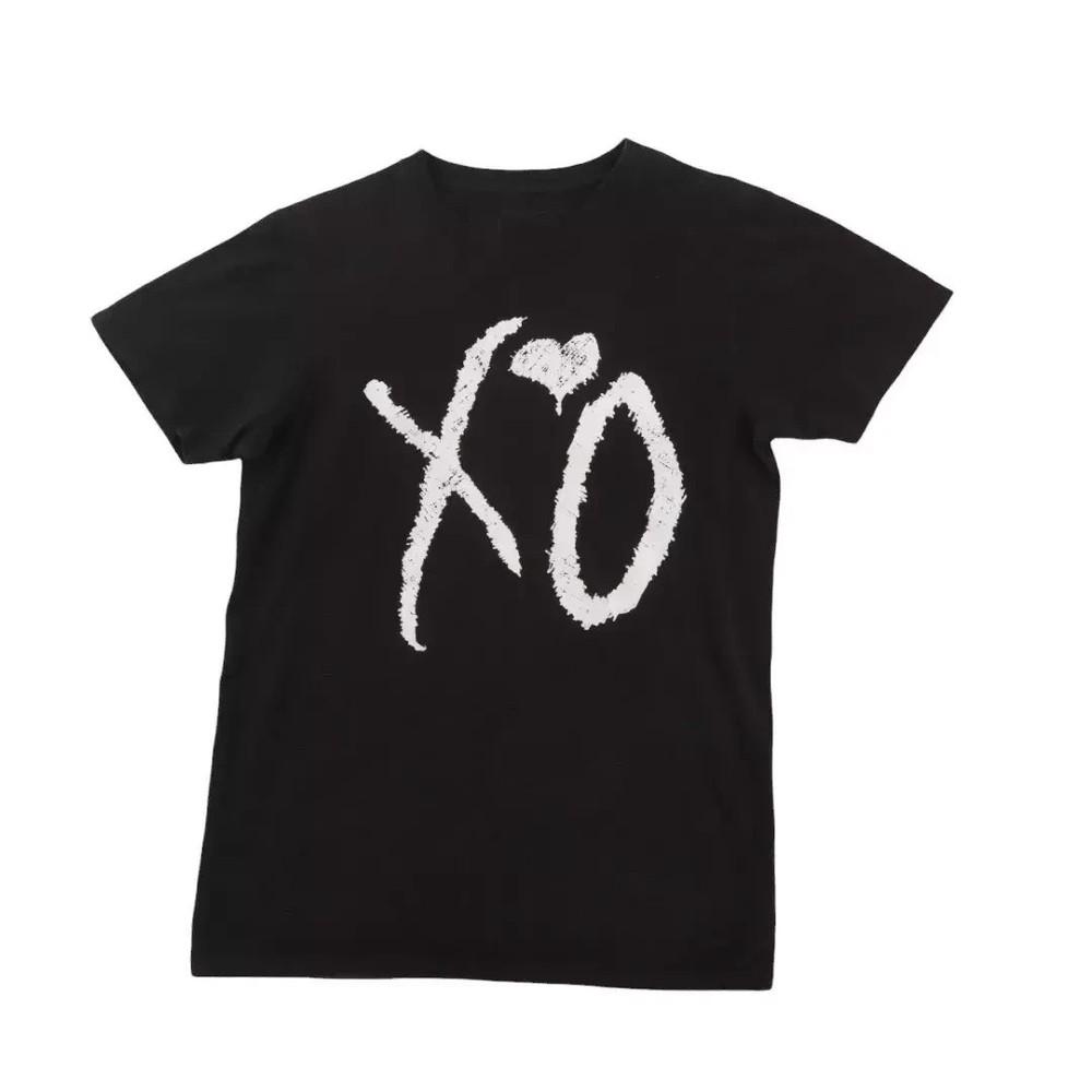 The Weeknd XO Basic Logo Reprinted Black T Shirt Full Size S-4XL