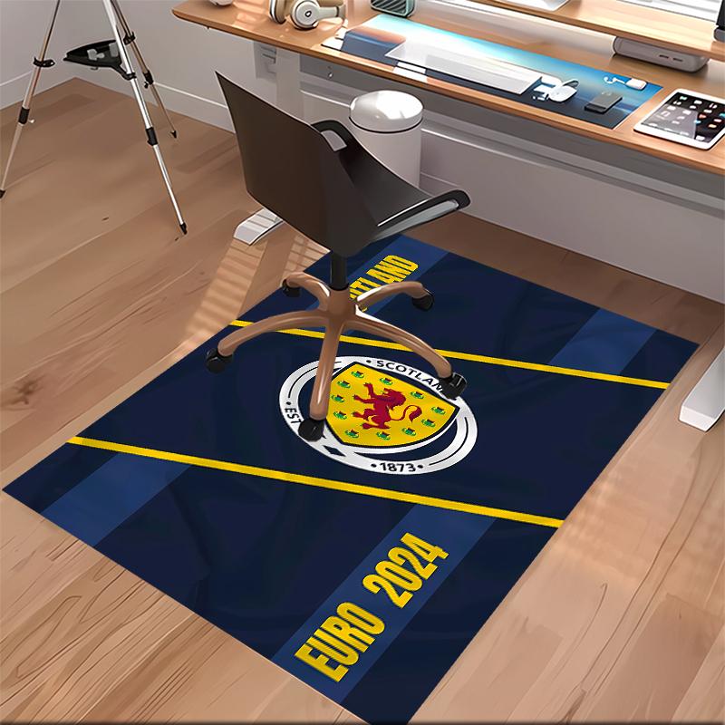 1pc Football Club Logo Print Area Rug - Soft, Washable Non-Slip Indoor Mat for Office Chairs, Living Room, Home Office Decorative Rug