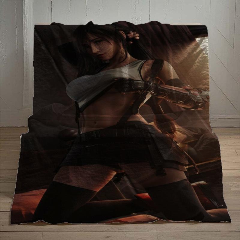 Anime Tifastyle Pattern Flannel Printed Blanket Suitable for All Seasons Suitable for Living Room Office Sofa and Travel