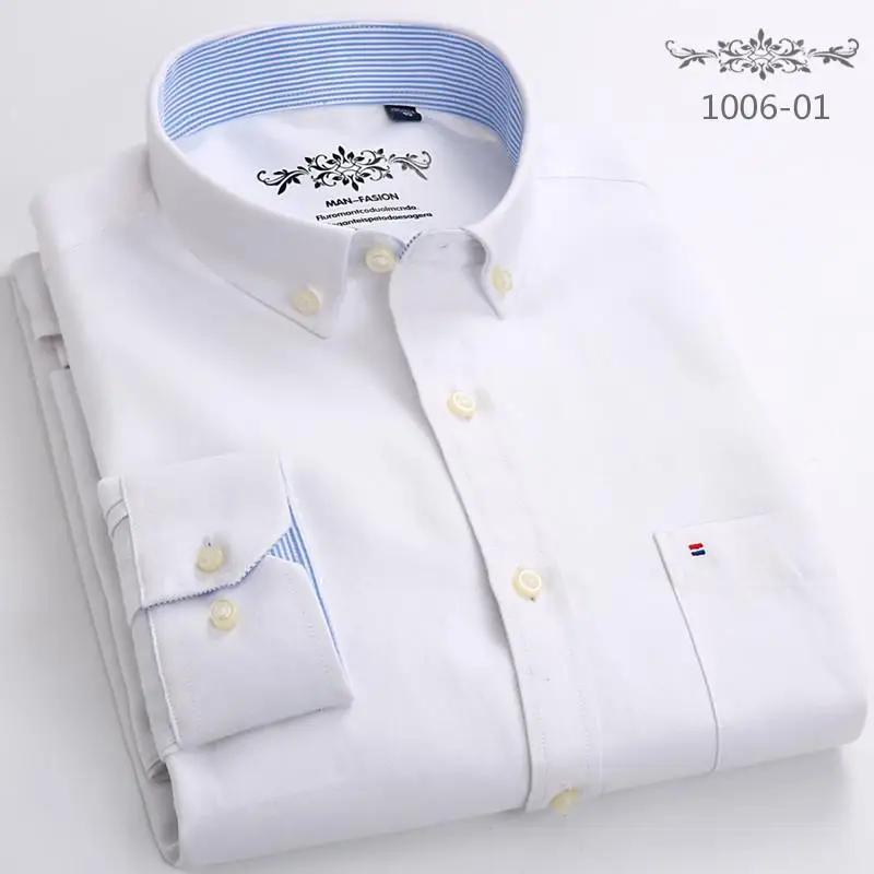 Shirt Men Dress Shirt Fashion Long Sleeve Oxford Business Formal Regular Fit Office Formal Men's Clothing Blouses
