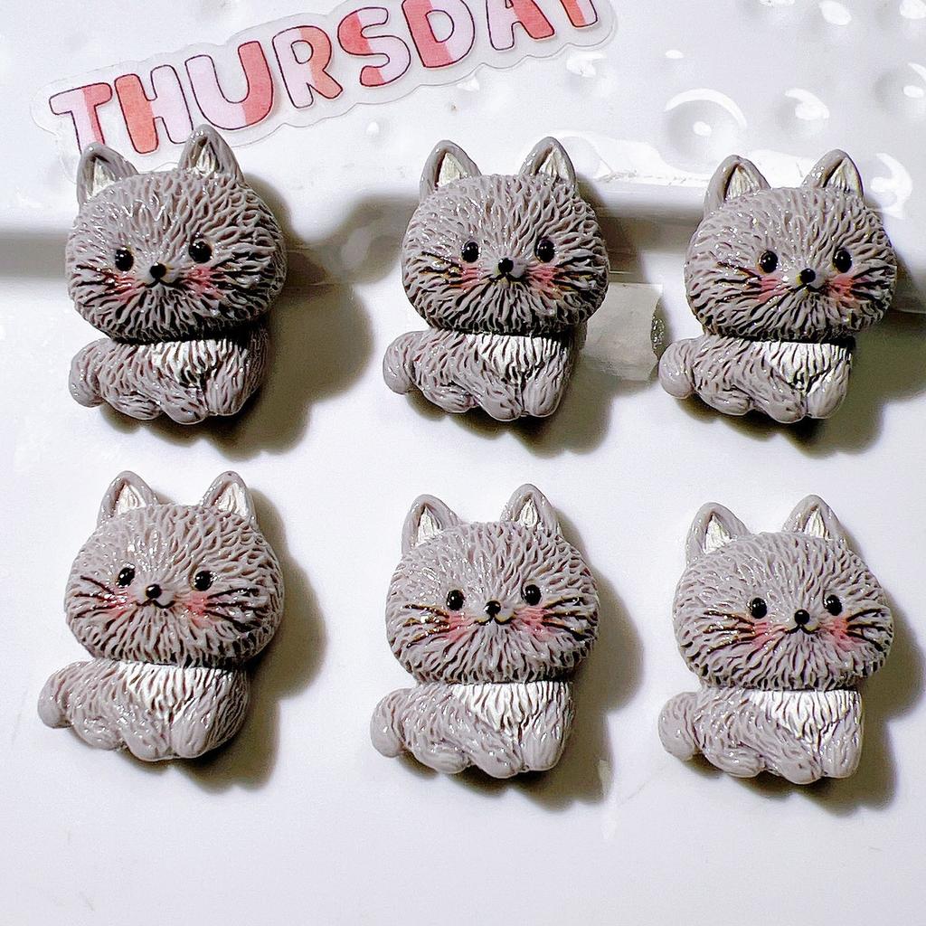 10Pcs Resin Cartoon 3D Cute Cat Series Flat Back Scrapbooking DIY Jewelry Craft Decoration Accessories