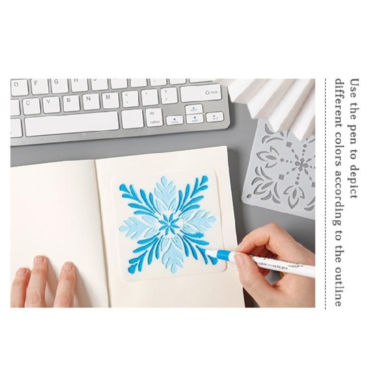 6 Pcs Flowers Stencils Drawing Stencils Leaf Templates For Creative Scrapbook Pages And DIY Home Projects