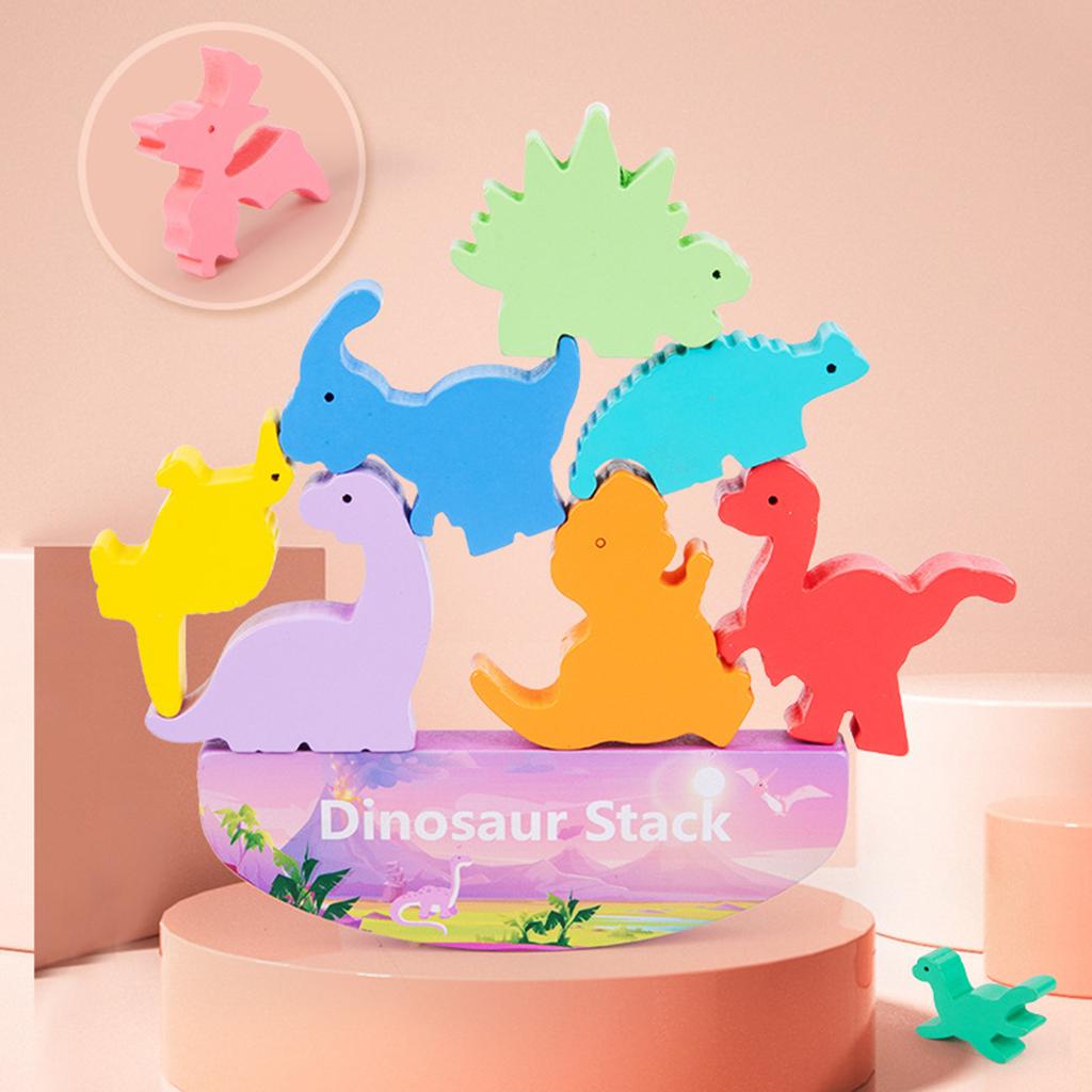 Wooden Animals Balance Stacked High, Educational Toys, Balance Building Block Toys, Train Children's Hand Eye Coordination