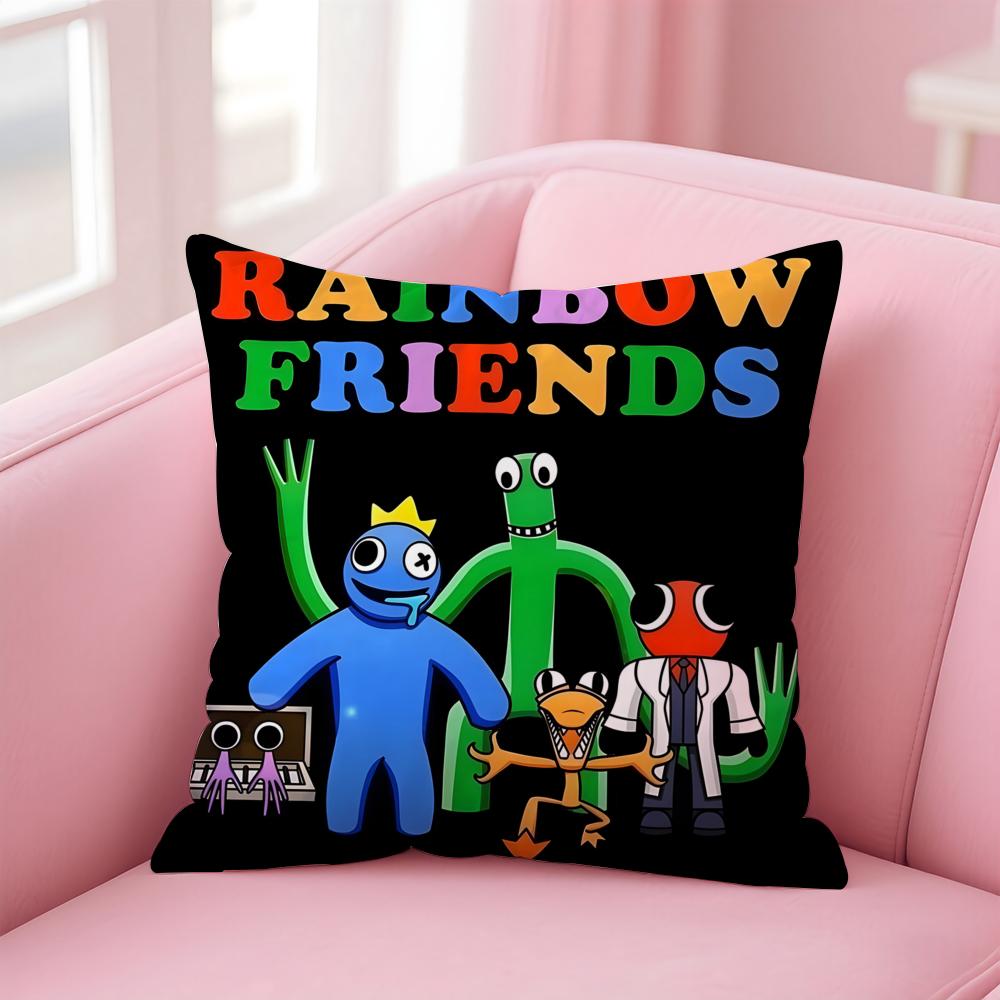 anime Rainbow Friends Cushion Cover Comfortable Reversible Pillow Cover Ideal for Car Sofa Bedroom & Beyond