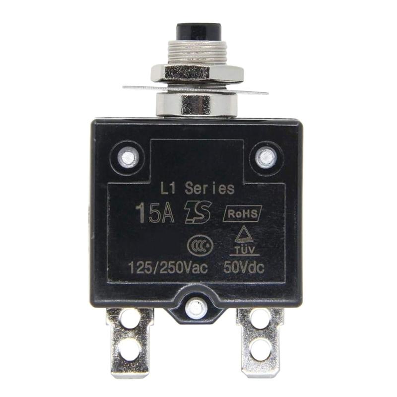 15A Circuit Breakers Manual Resets Thermals Overloads Protectors 125 250V 50V for Projects Supplies and Maintenance