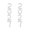 Rhinestone 2027 Digital Earrings Elegant Stud Earrings Happy New Year Earrings  Daily