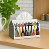 1pc Folk Artistic Decorative Tissue Box - Colorful Cat Ethnic Pattern, Office, Parties,  for Living Room, Kitchen, Events - Decorative Desk Decor, Hom