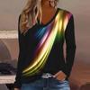 European and American Fashion Women's Elegant V-neck Long Sleeve T-shirt