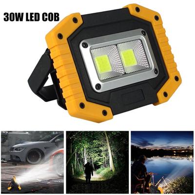 Lampe de travail portable à LED COB 30 W, projecteur USB rechargeable, lampe d'urgence de camping