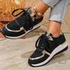 Women's Large Size Spring Fall Retro Flat Wedge Athletic Casual Shoes.