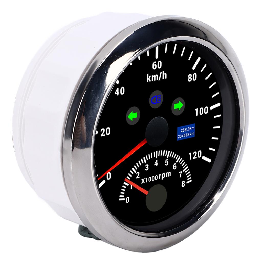 85mm 120kmh GPS Speedometer 0?8000rpm Tachometer Gauge LCD Red Backlight for Car Boat Yacht RV