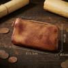 Handmade Vintage Genuine Leather Coin Purse Mini Zipper Wallet Cowhide Key Holder Small Pouch Retro Change Bag for Men Women