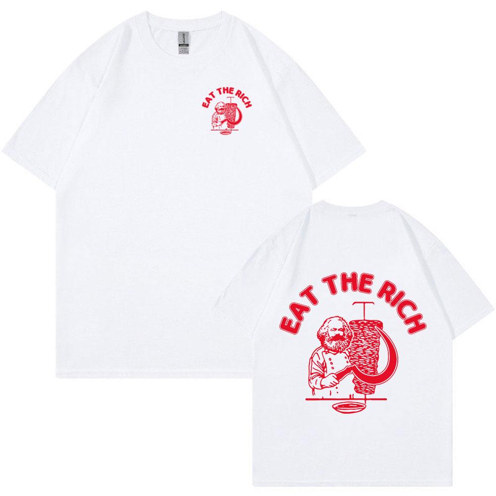 Funny Eat The Rich Doner Kebab T-Shirt Men's Cotton Casual Short Sleeve T-shirts Fashion Vintage Tee Shirt Oversized Streetwear