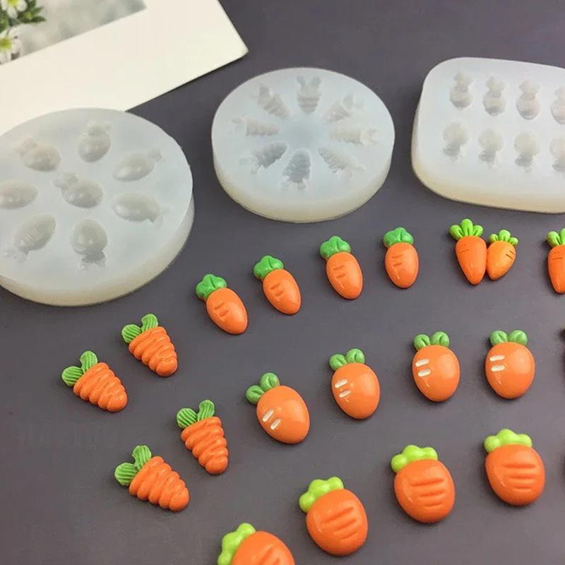 High Temperature Resistant Silicone Molds Mini Carrot Shape Cakes Molds Chocolate Candy Easter Cakes Baking Decoration Tools