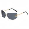 Miu's Y2K Retro Frameless Sunglasses for Women - Zhang Yuanying Style, High-End European and American Fashion