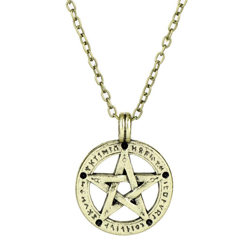 Pendant Ankh Supernatural Necklace With Alloy Material And Snake Chain For Gift And Cosplay Use