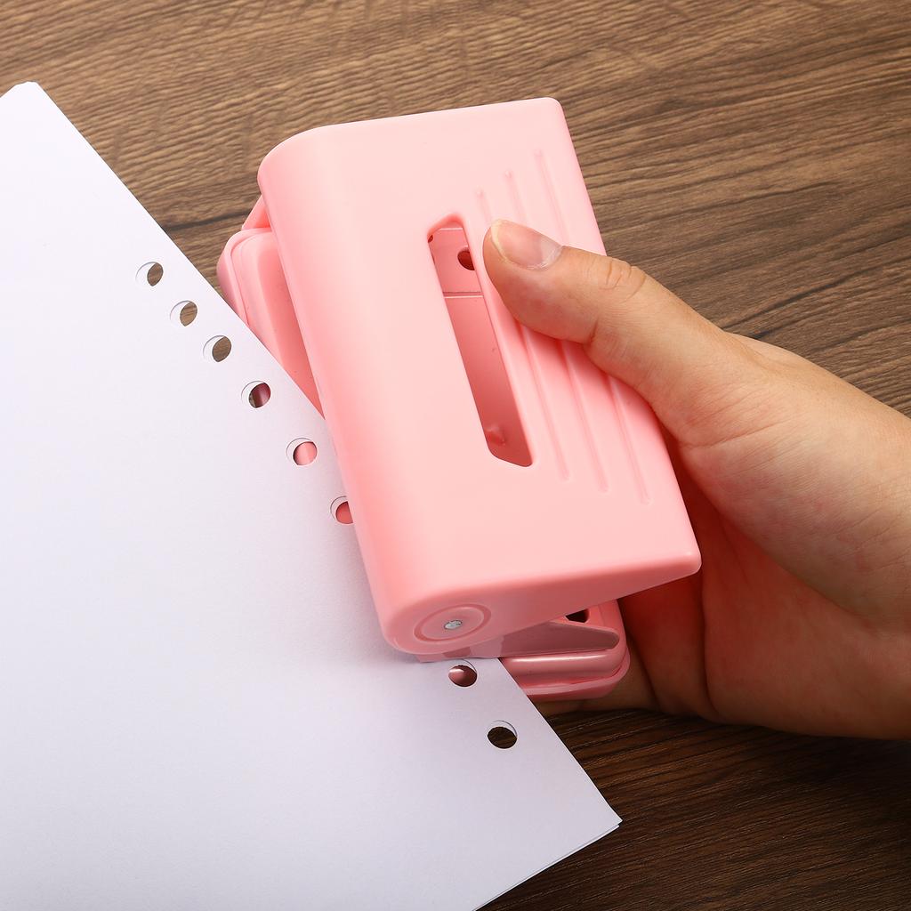 1/4" Double Hole Loose-leaf Paper Puncher Round Hole Metal Puncher Manual Labor-saving Adjustable Hole Punch Office Supplies