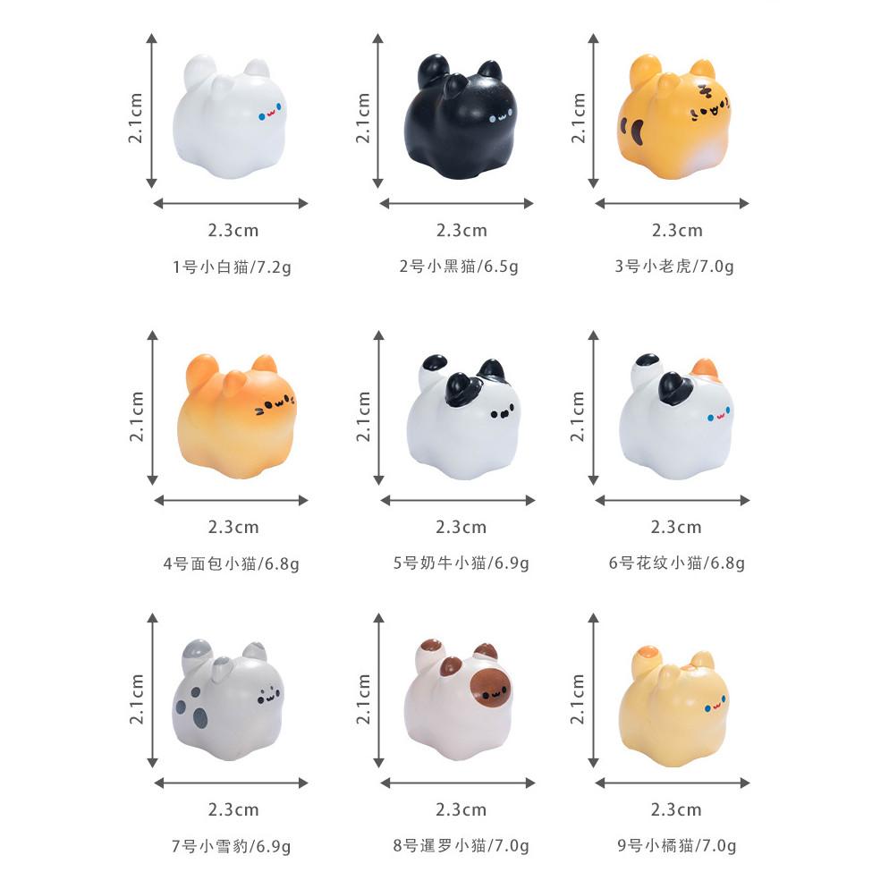 

9Pcs/set Cartoon Pet Cat Miniatures Resin Animal Ornaments Moss Terrarium Micro Landscape Fairy Garden Decoration разноцветный