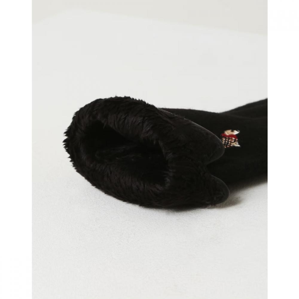 Daks Black Wool Dachshund Embroidery Smartphone Touch Gloves Dcgv5f203bk