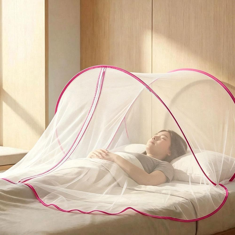 Neuheit Pop-Up Bett Moskitonetz Zelt Faltbar Einzelbett Baldachin Mit Reißverschluss Tragbarer Insektenschutz Für Zuhause Reisen
