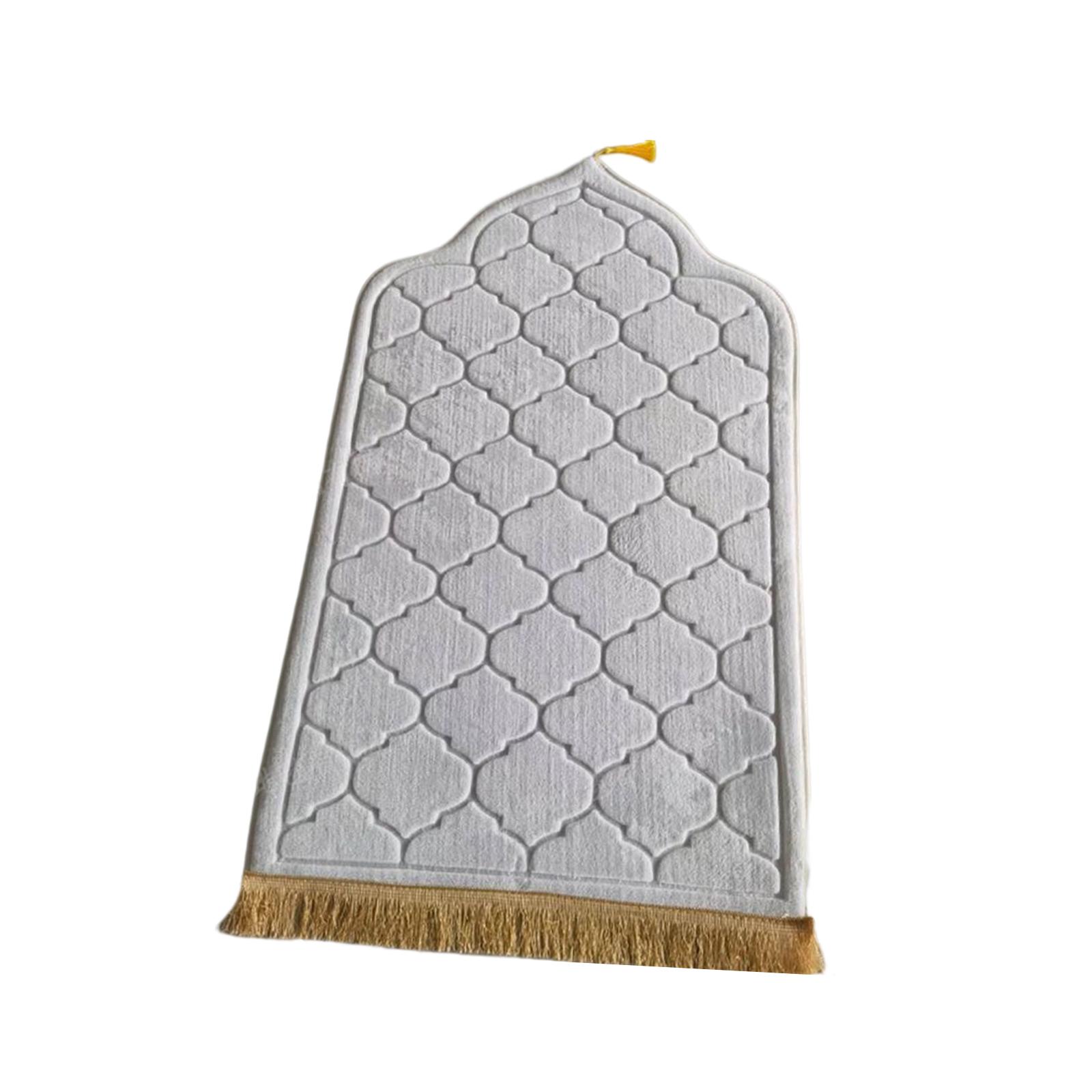 

Flannel Prayer Rug Travel Mat Worship Mat Portable Irregular Blanket for bar Indoor Ramadan Eid Gift for Men and Women білий