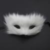 Long Furry Half Face Mask Cartoon Halloween Plush Mask Funny Plush Cat Mask  Cosplay Props
