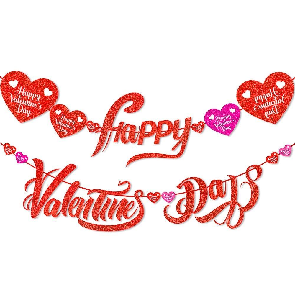 

Valentines Day Garland Love Heart Hanging Decor New Banners Home Decoration A