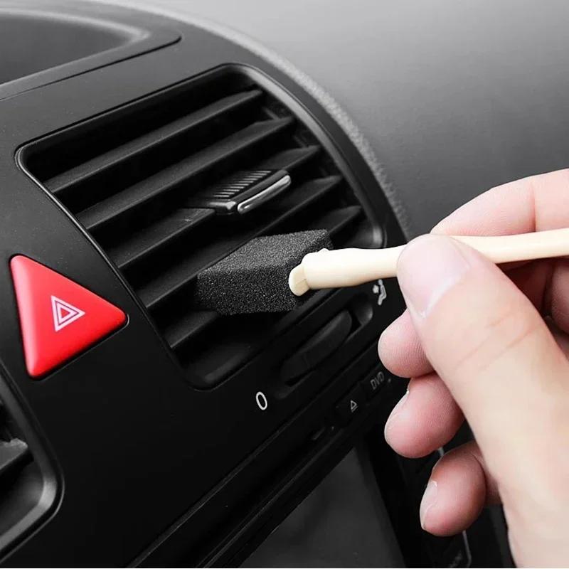 1/5Pcs Car Air Outlet Sponge Cleaning Brush Interior Detailing Dust Removal Brushes Conditioner Grille Cleaner Brush Auto Tools