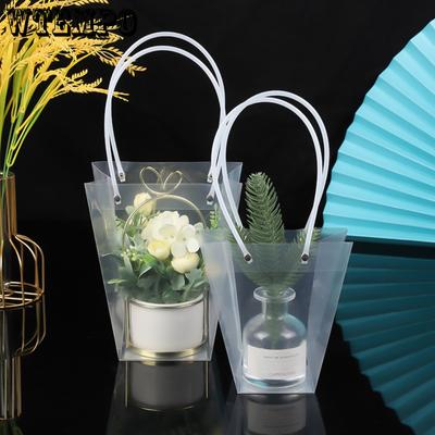 10pcs Transparent Trapezoidal Gift Bag Crystal-Clear Transparent Tote Bags Gift Bags with Long Handles Trapezoidal Tote Bag Shopping Bag Party Bag